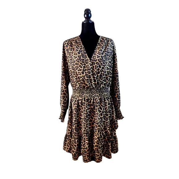 Michael Kors Animal Print Long Sleeve Dress - Picture 2 of 6